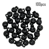 Promotion Sale! Huayishang Office&Craft&Stationery Clip Luggage Locks End Stopper Cord Round Lanyard 100Pcs Sliding Rope Shape Artscrafts & Sewing, Office Cabinet Clearance Sale Black