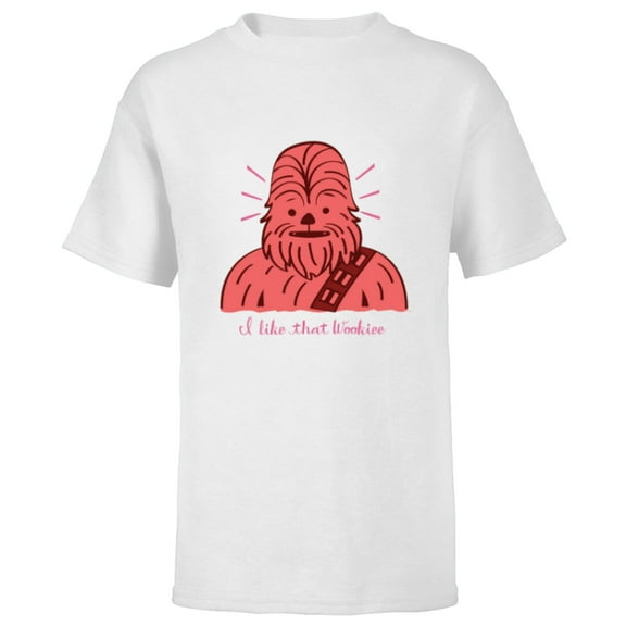 Star Wars Chewbacca I Like That Wookiee Valentine’s Day - Short Sleeve T-Shirt for Kids - Customized-White