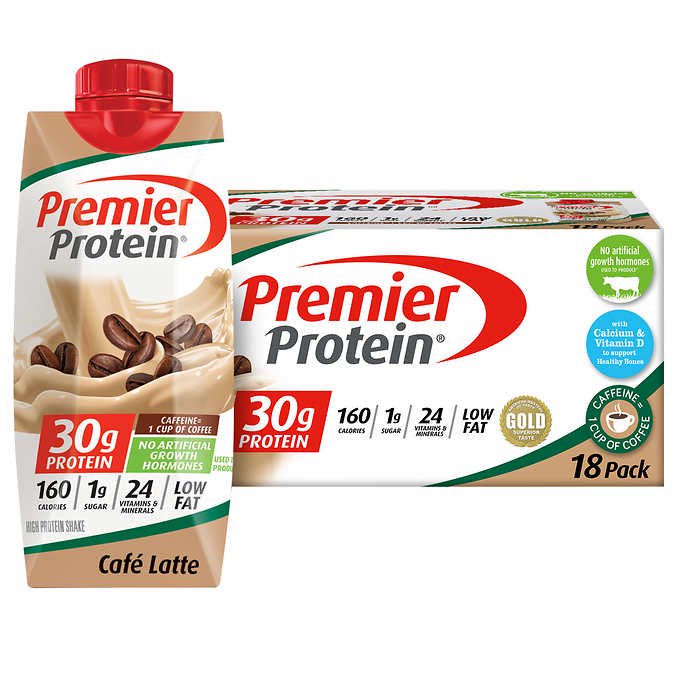 Premier 30g Protein Shakes 11 Fl Oz 18 Pack Cafe Latte Walmart