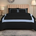 thumbnail image 2 of DNG Creations 5 Piece Full Black And Light Blue Border Line Pattern Duvet Cover - 100% Egyptian Cotton, 800 Thread Count ( Twin/Twin XL ), 2 of 5