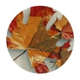 thumbnail image 4 of HAOXIT Autumn Round Tablecloth  - Colorful Maple Leaf Table Cloth Decorative Fall Botanical Leaves Pattern Table Cover for Kitchen Indoor Outdoor Use 38-42, 4 of 8