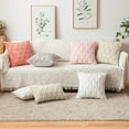 thumbnail image 6 of Pack of 2 Faux Wool Throw Pillow Covers 18x18 Inches Soft Couch Cushion Cover with Velvet Decorative Cushion Cover for Living Room, Bedroom,Car,Office (White), 6 of 14
