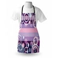 thumbnail image 3 of Geometric Apron Circles Rounds Bold Borders in Middle 70s 80s Vintage Design, Unisex Kitchen Bib Apron with Adjustable Neck for Cooking Baking Gardening, Magenta Hot Pink and White, by Ambesonne, 3 of 3