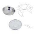 thumbnail image 1 of Outdoor Stainless Steel Round Grill Rack Portable Folding Campfire BBQ Charcoal Grill Combo for Picnic Patio Backyard Camping Tools Large, 1 of 5