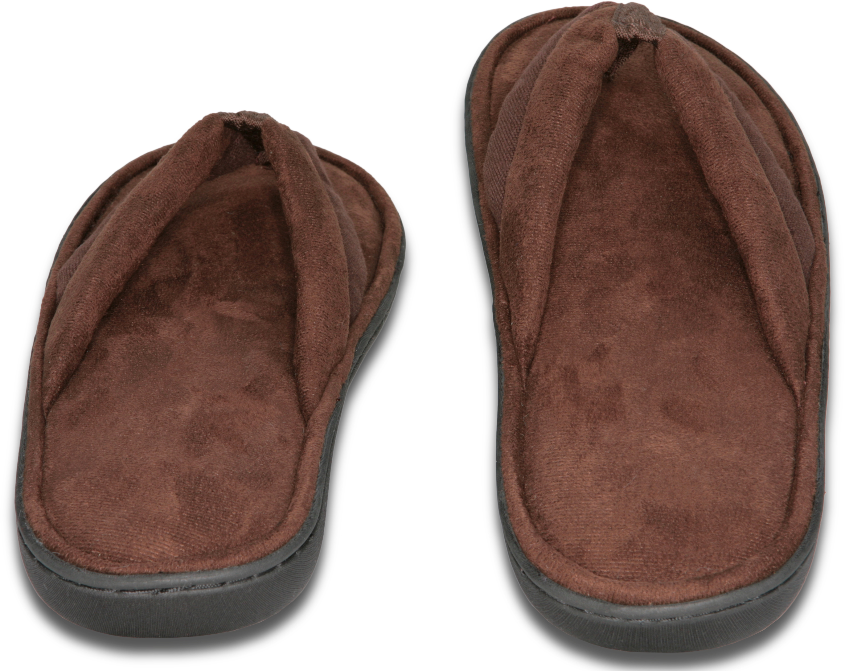 Deluxe Comfort Mens Memory Foam Slipper, Size 11-12 - Soft Linen 120D SBR Insole & Rubber Outsole - Pure Suede Shoes - Non Marking Sole - Mens Slippers, Brown - image 3 of 5