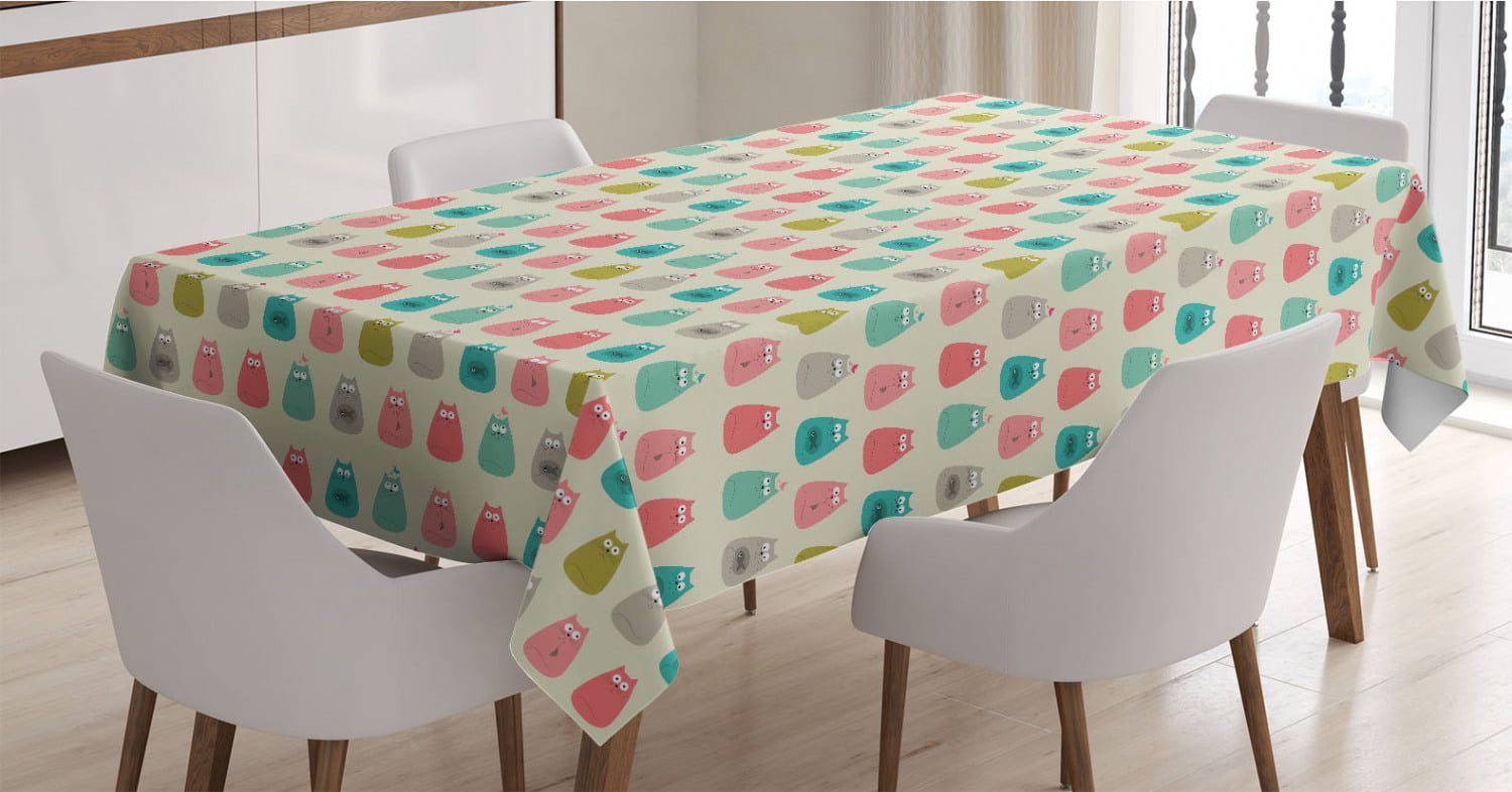 Pink and Multicolor Ambesonne Wasabi Table Runner Continuous Happy Kawaii Style of Japanese Sushi with Smiling Faces 16 X 120 Dining Room Kitchen Rectangular Runner