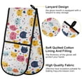 thumbnail image 4 of Dailycode Double Sided Oven Mitt with Loop Heat Resistant Kitchen Long Potholders 7" x 35" Cat Face with Heart, 4 of 6