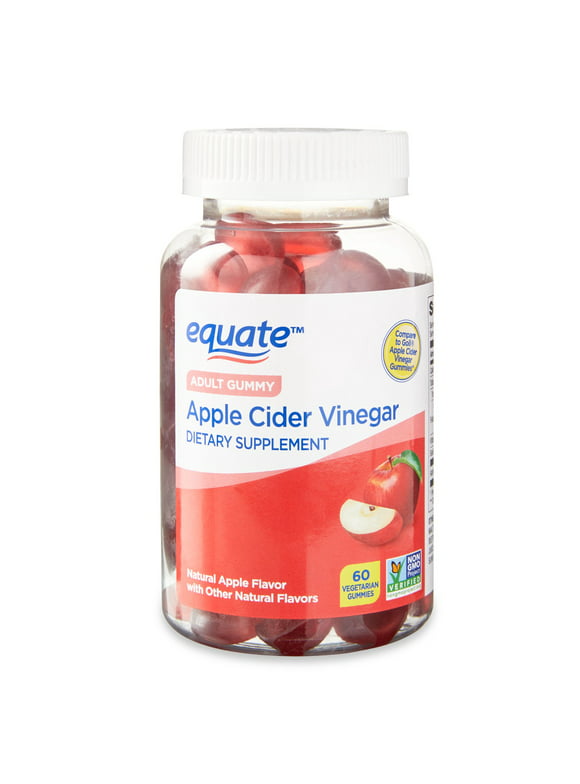 Equate Non GMO Dietary Supplement Gummies, Apple Cider Vinegar, 500 mg, 60 Count