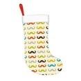 thumbnail image 2 of Daiia Colorful Mustache Print Christmas Stocking，18"Large Knitted Xmas Stocking for Kids, Family Stocking for Fireplace Christmas Holiday Party Decoration, 2 of 7