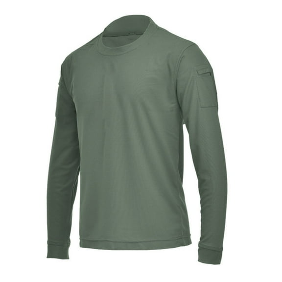 EHRWE Mens T-Shirts Men's Loose Large Size T Shirt Long Sleeve Crew Neck Elastic Sweat Absorbing Training T Shirt Fashion