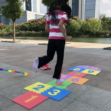 Children Giant Hopscotch Mat Game Soft EVA Foam Interlocking Tiles Indoor Outdoor Garden Family Game Toys