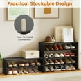 thumbnail image 2 of Costway 6 PCS Stackable Shoe Rack 31-Inch Horizontal Organizer 2-tier StorageShelf Black, 2 of 9