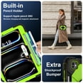 thumbnail image 3 of ELEHOLD Rugged Hybrid Case For iPad Pro 11 2024, with Built-in Kickstand 360° Rotating Handstrap Pencil Holder Crossbody Shoulder Strap Shockproof Heavy Duty Case, Black+Green, 3 of 9