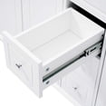 thumbnail image 3 of White Bathroom Vanity - Vanity Cabinet with Soft-Close 6 Drawers & Double Doors, 2-Tier Shelves MDF Pine Wood Legs Vanities for Bathroom/Laundry Room/Powder Room, 3 of 9