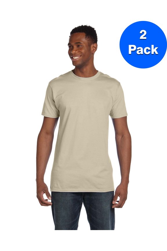 Mens 100% Ringspun Cotton nano-T T-Shirt 4980 (2 PACK)