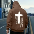 thumbnail image 5 of Awdenio Sweatshirts for Men New Fashion Loose Fit Fall Winter Drawstring Hooded Religious Letter Graphic Long Sleeve Pullover Top with Pocket, 5 of 6
