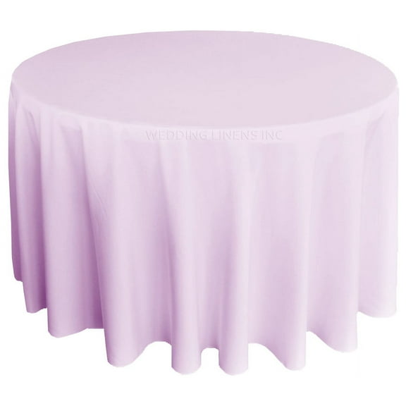 Wedding Linens Inc. 90" Premium(200 GSM) Round Polyester Linen Tablecloth for Wedding, Party, Events, Party, Home use - Lavender
