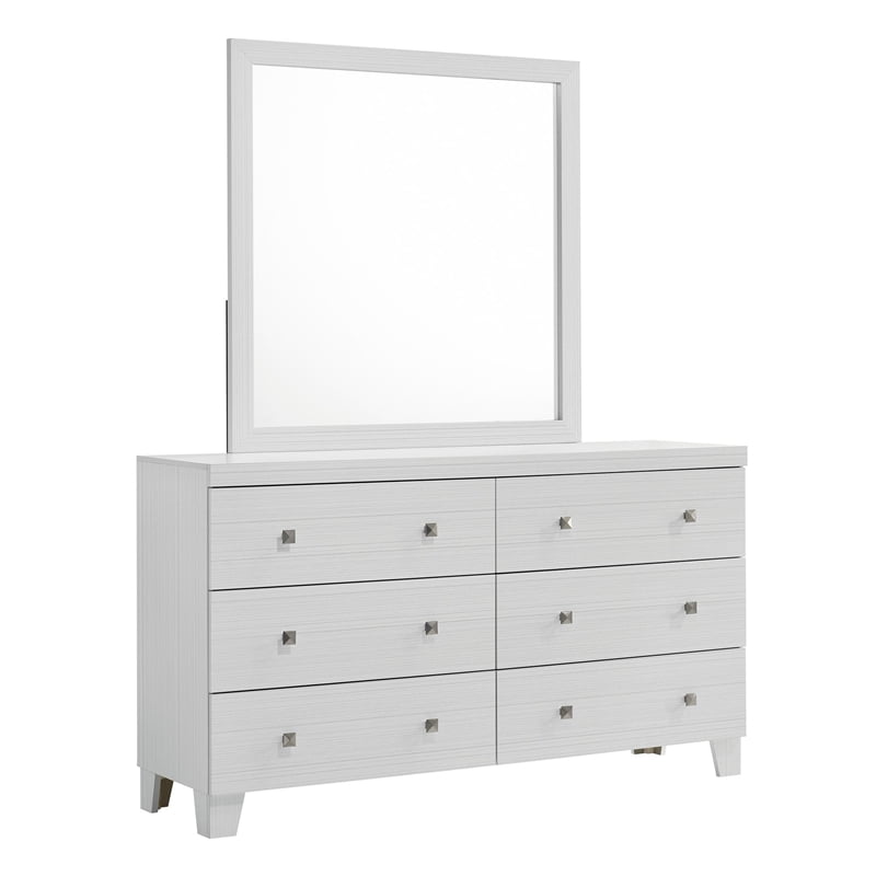 Picket House Furnishings Icon 6Drawer Dresser & Mirror Set in White