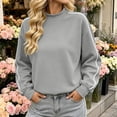 thumbnail image 2 of Enjoytime Sweatshirts for Women Mock Neck Long Sleeve Pullover Sweatshirts Fall Winter Fashion Casual Plus Size Clothes, 2 of 8