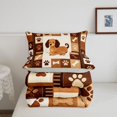 thumbnail image 5 of Homewish Rustic Dog Plaid Queen Comforter Set,Paws Bone Comforter Sets Queen,Brown,Light Gray Reversible,3-Piece,1 Comforter and 2 Pillowcases, 5 of 7