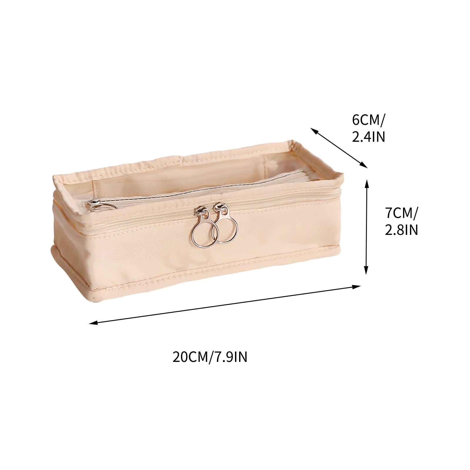 Large Pencil Box Clear Zipper Stackable Box for Storage Long Container