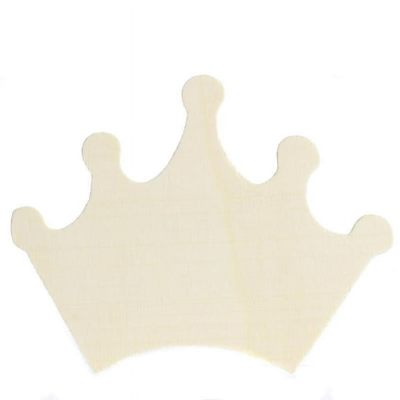 Package of 36 Unfinished Wooden Princess Crown Cutouts for Crafting