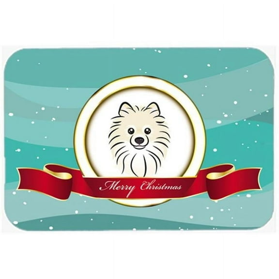 Carolines Treasures  Pomeranian Merry Christmas Mouse Pad- Hot Pad & Trivet