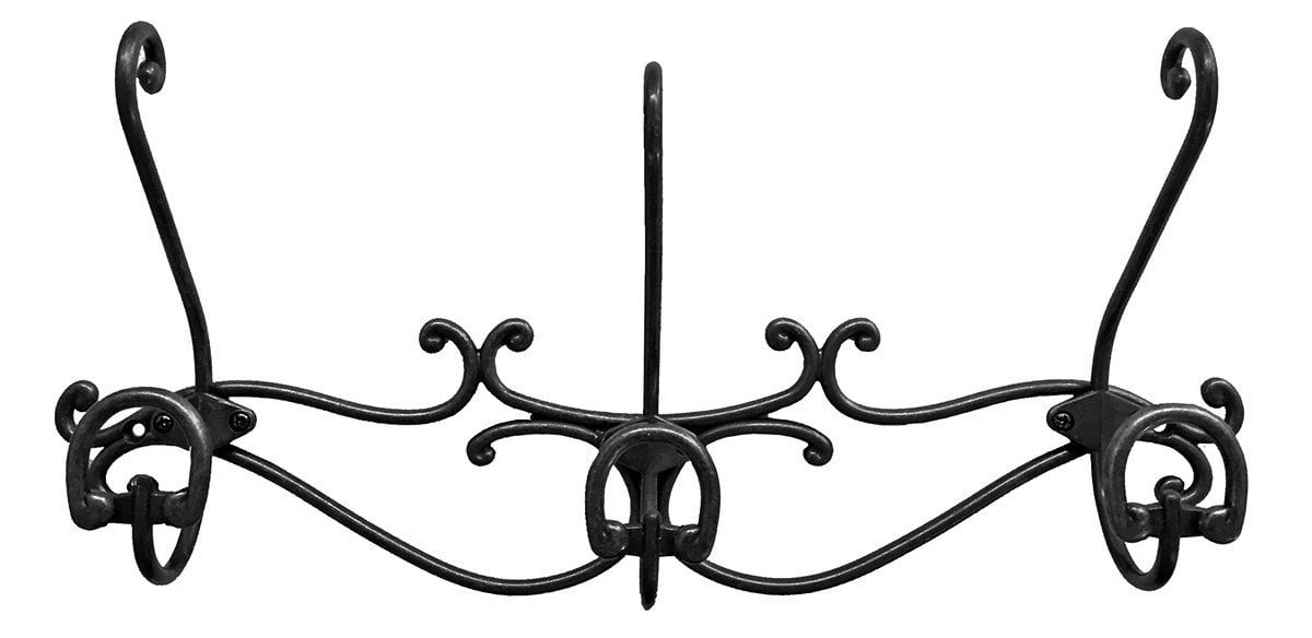Headbourne 8061E 16" Over The Door Metal Hook Rail / Coat Rack with 3