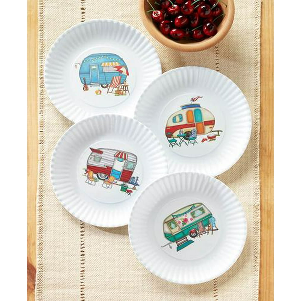 Sets of 4 Melamine PlatesCamper