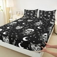 thumbnail image 3 of Manfei Animal Cat 4-Piece Full Size Sheets,Gothic Skull Bed Sheets,Starry Sky Lightweight Sheet Sets,Lightweight Exotic Room Decor, 3 of 7