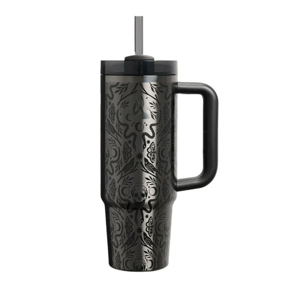 Stainless Steel Tumbler and Car Mug with Handle and Straw, Water Bottles for 40OZ Large Capacity Insulation