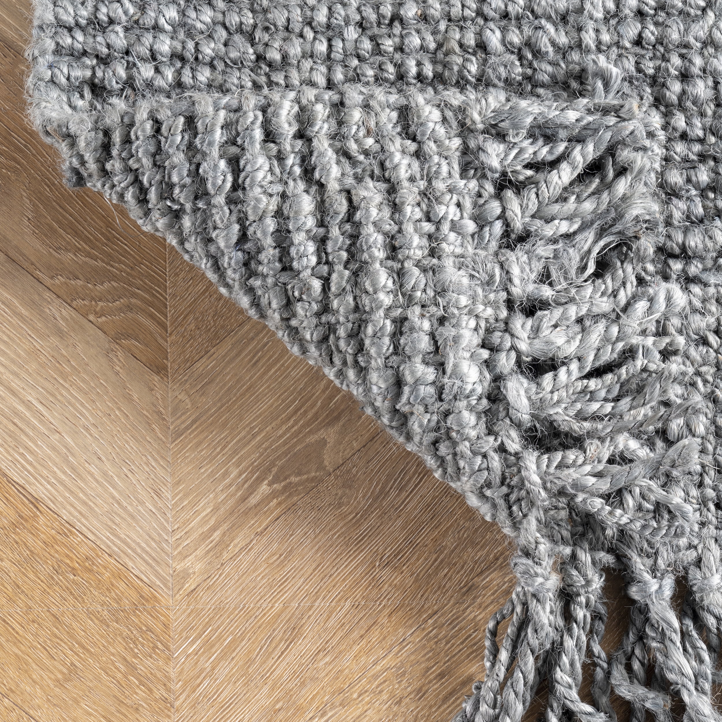 nuLOOM Daniela Chunky Jute Grey 4' x 6' Farmhouse Area Rug