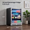 thumbnail image 4 of Yeego Beverage Refrigerator Drink Fridge - 24 inch 180 Cans Beer Cooler Glass Door, 34-54℉ Under Counter Refrigerator Built-in for Bar Office Bedroom, 4 of 8