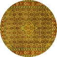 thumbnail image 1 of Ahgly Company Machine Washable Indoor Round Persian Yellow Traditional Area Rugs, 6' Round, 1 of 4