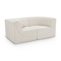 Meridian Furniture Ollie Cream Boucle Fabric Modular Sofa