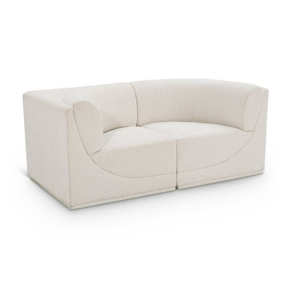 Meridian Furniture Ollie Cream Boucle Fabric Modular Sofa