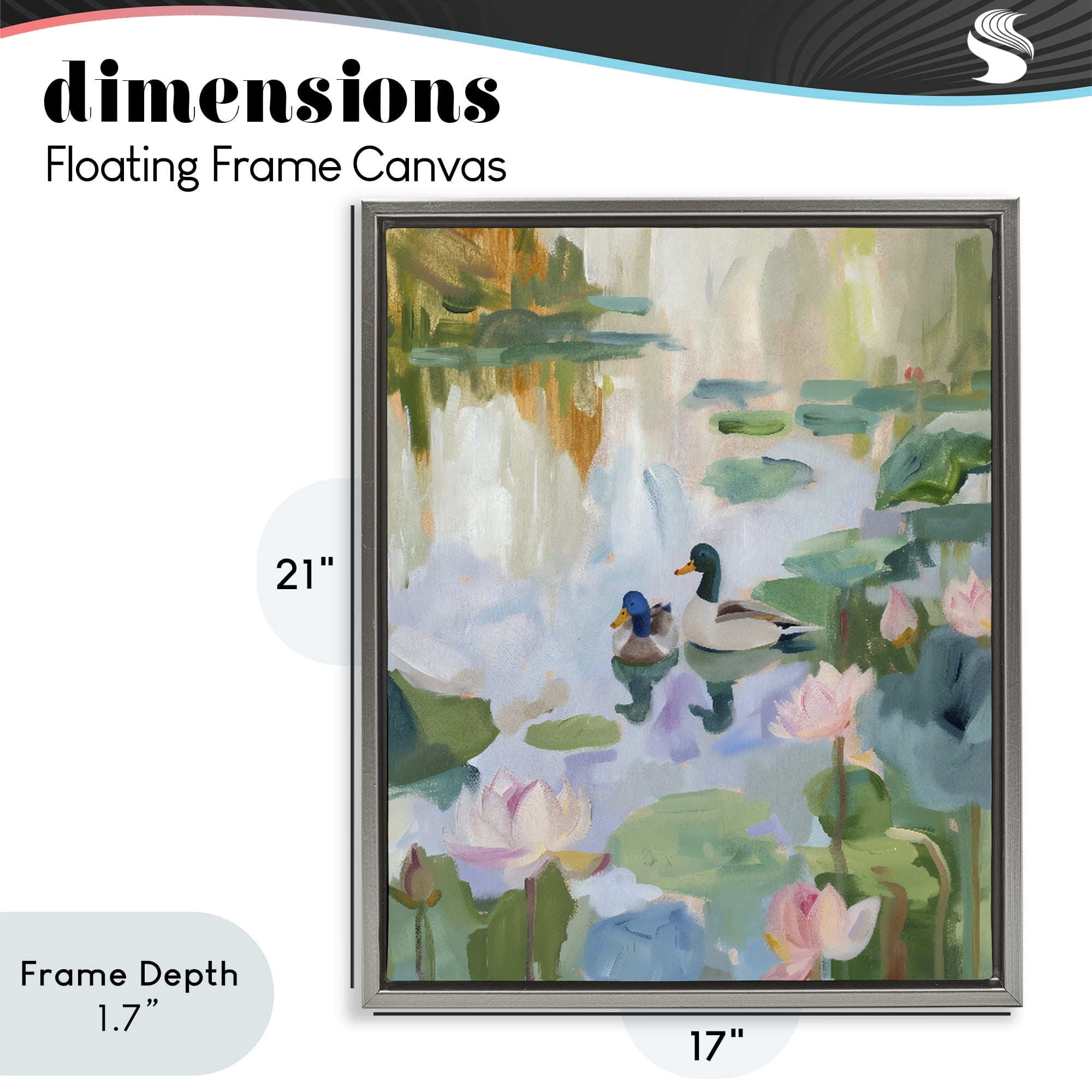 Stupell Industries Duck Pond During Tranquil Morning Gray Framed Floater Canvas Wall Art, design by The Prints Vibe