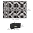 thumbnail image 3 of Outsunny Waterproof Outdoor Rug w/ Carry Bag, 9' x 12', Black White Clover, 3 of 10