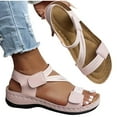thumbnail image 4 of RUIYANQI Women's Adjustable Strap Sandals Comfortable Orthopedic Footbed Shoes Open Toe Walking Sandals Trendy Summer Beach Footwear Pink Women Sandal, 4 of 4