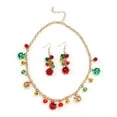 thumbnail image 7 of DIYOO Festive Christmas Jewelry Set for Ladies - Bell Necklace Earrings, Red and Green Beaded Holiday Accessories, 7 of 7