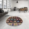 thumbnail image 4 of Ahgly Company Machine Washable Indoor Square Abstract Bullet Shell Brown Area Rugs, 4' Square, 4 of 7