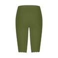 thumbnail image 5 of hlysgo Women's Leggings Capris Soft Comfy Plus Size Lightweight Breathable Short Workout Yoga Short Army Green,L, 5 of 5