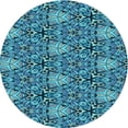 thumbnail image 1 of Ahgly Company Machine Washable Indoor Round Transitional Blue Jay Blue Area Rugs, 5' Round, 1 of 7