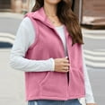 thumbnail image 4 of Kaemgyyd Womens Fuzzy Sherpa Fleece Jacket Lightweight Vest Cozy Sleeveless Cardigan Zipper Casual Outerwear with Pocket, 4 of 6
