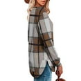 thumbnail image 3 of Womens Long Sleeve Plaid Shirts Fall Fashion Tunic Tops Outfits Dressy Casual Loose Blouses, 3 of 5
