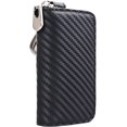 thumbnail image 1 of HAHDAXIA Kinzd Car Keychain Holder Carbon Fiber Leather Car Smart Key Chain Holder Metal Hook Keyring Wallet Zipper Bag for Vehicle Keyless Entry For Men's Car Key Case Remote Key Fob, 1 of 7