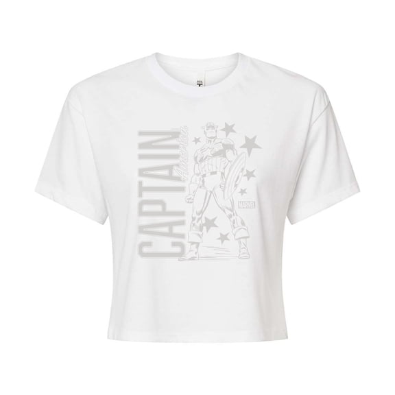 Marvel - Captain America Monochrome Cropped Graphic T-Shirt