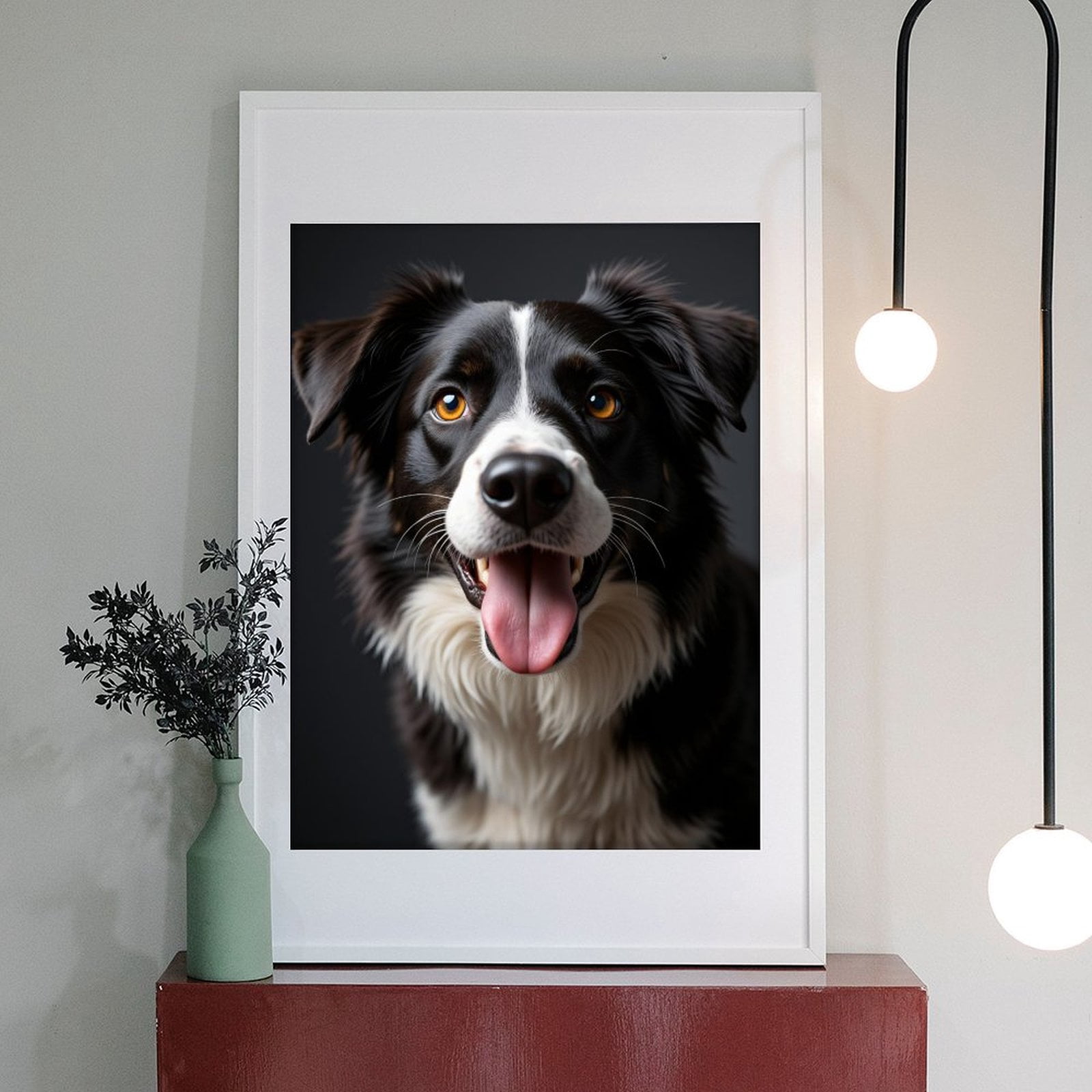 Diamond Art Kit for Adults, Smiling Dog Portrait Black White Diamond Painting for Adults Beginners, 5D DIY Diamond Art Painting Kits, Colorful Diamond Painting Craft for Home Decor 12x16