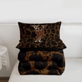 thumbnail image 5 of Erosebridal Women Cheetah Printed Queen Comforter Set,Watercolor Aesthetic Letter Y Initial Print Bedding Comforter Set For Adults,Black Reversible,3pcs, 5 of 7