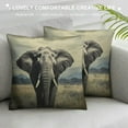 thumbnail image 3 of JRXY  African Elephant Throw Pillow Case Nature Wildlife African Elephant Pillow Cushion Covers Home Sofa Decorative White, 3 of 5